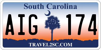 SC license plate AIG174