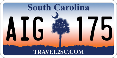 SC license plate AIG175
