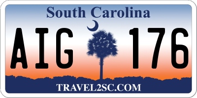 SC license plate AIG176