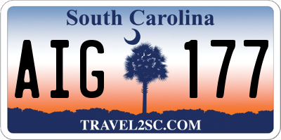 SC license plate AIG177