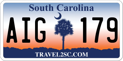 SC license plate AIG179