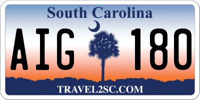 SC license plate AIG180