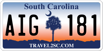 SC license plate AIG181
