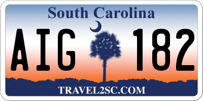 SC license plate AIG182
