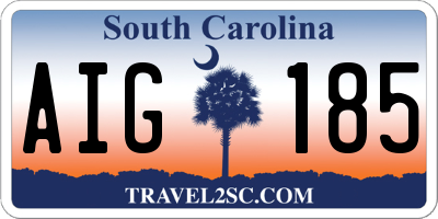 SC license plate AIG185