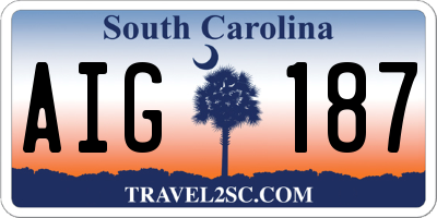 SC license plate AIG187