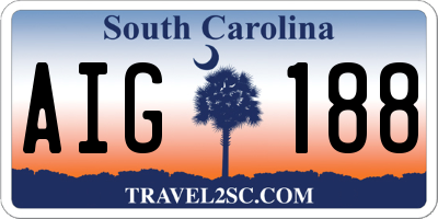 SC license plate AIG188