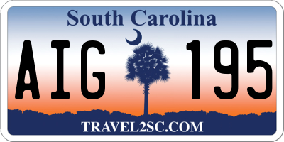 SC license plate AIG195