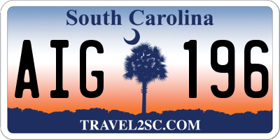 SC license plate AIG196