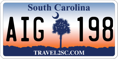 SC license plate AIG198
