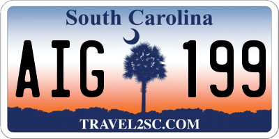 SC license plate AIG199