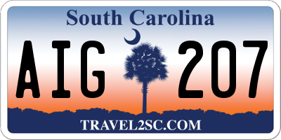 SC license plate AIG207