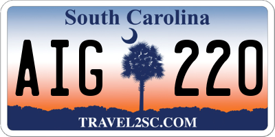 SC license plate AIG220