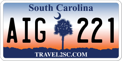 SC license plate AIG221