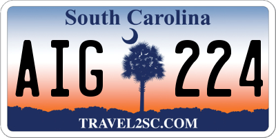 SC license plate AIG224