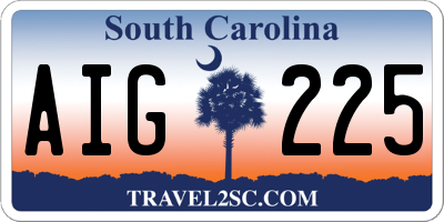 SC license plate AIG225
