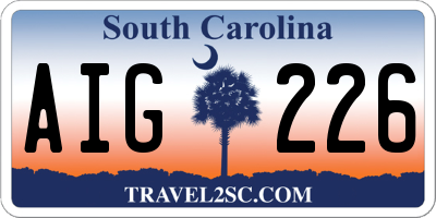 SC license plate AIG226
