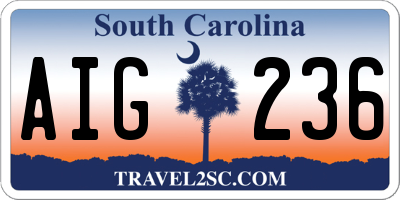 SC license plate AIG236