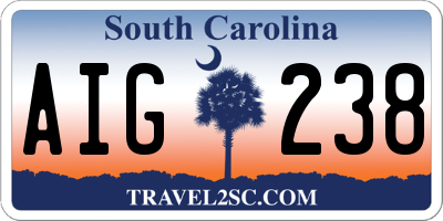 SC license plate AIG238