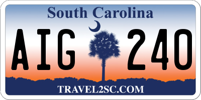 SC license plate AIG240