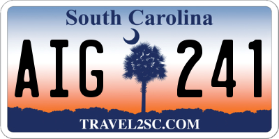 SC license plate AIG241