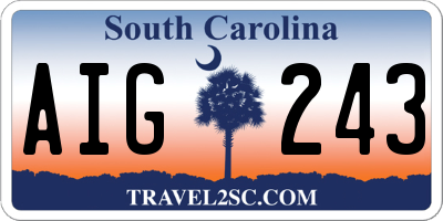 SC license plate AIG243