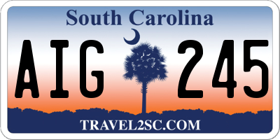 SC license plate AIG245