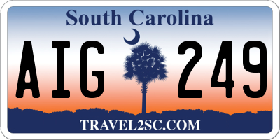 SC license plate AIG249
