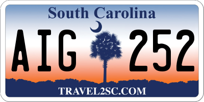 SC license plate AIG252