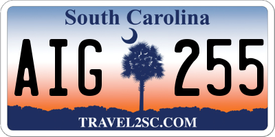 SC license plate AIG255