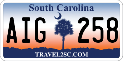 SC license plate AIG258