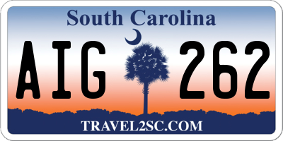 SC license plate AIG262