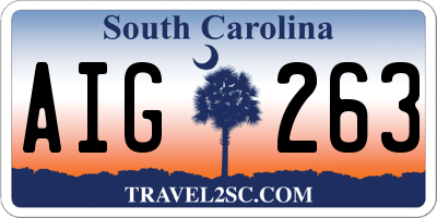 SC license plate AIG263