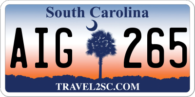 SC license plate AIG265