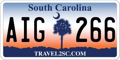 SC license plate AIG266