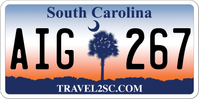 SC license plate AIG267