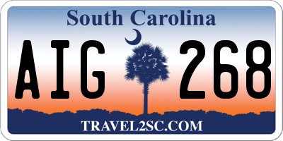 SC license plate AIG268