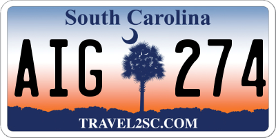 SC license plate AIG274