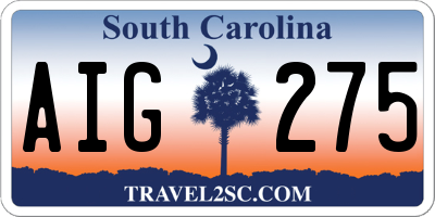 SC license plate AIG275