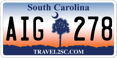 SC license plate AIG278