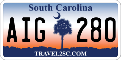 SC license plate AIG280
