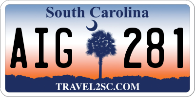 SC license plate AIG281