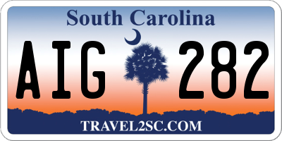 SC license plate AIG282