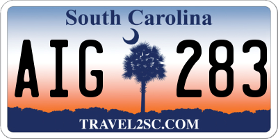 SC license plate AIG283