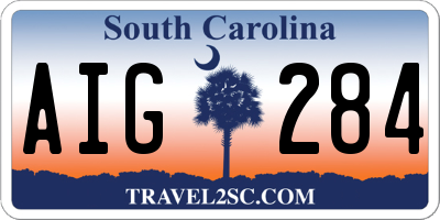SC license plate AIG284