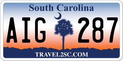 SC license plate AIG287