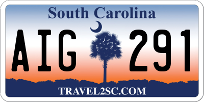 SC license plate AIG291