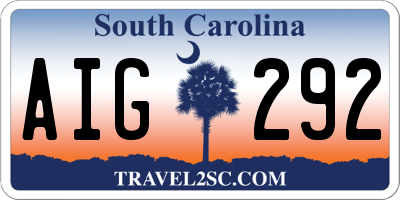 SC license plate AIG292
