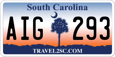 SC license plate AIG293