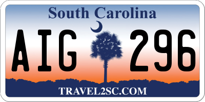 SC license plate AIG296